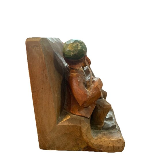 ANRI Wood Carved  6" Bookends Musicians Italy 1850’s - Picture 4 of 11